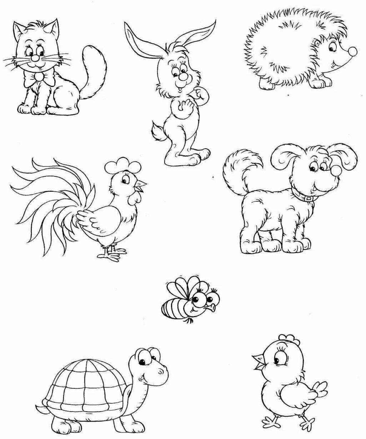 Witty little animals coloring book