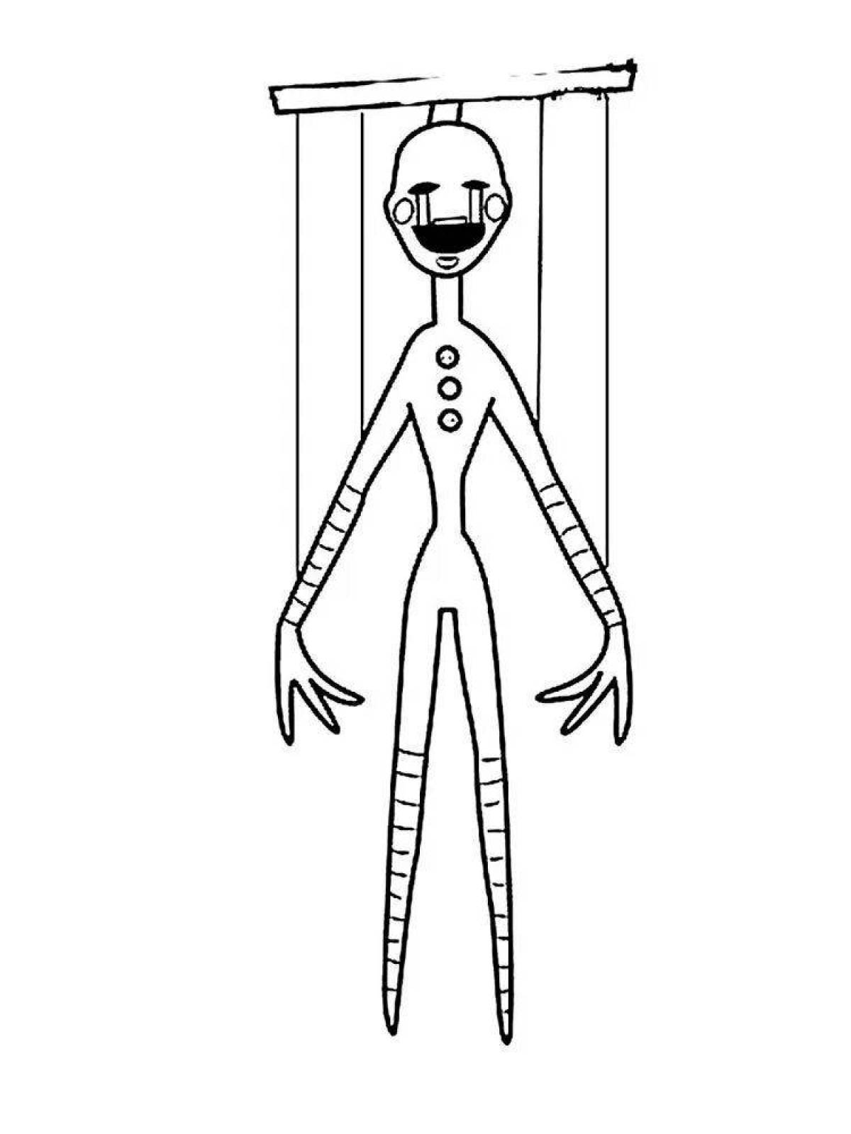 Coloring page joyful daddy with long legs
