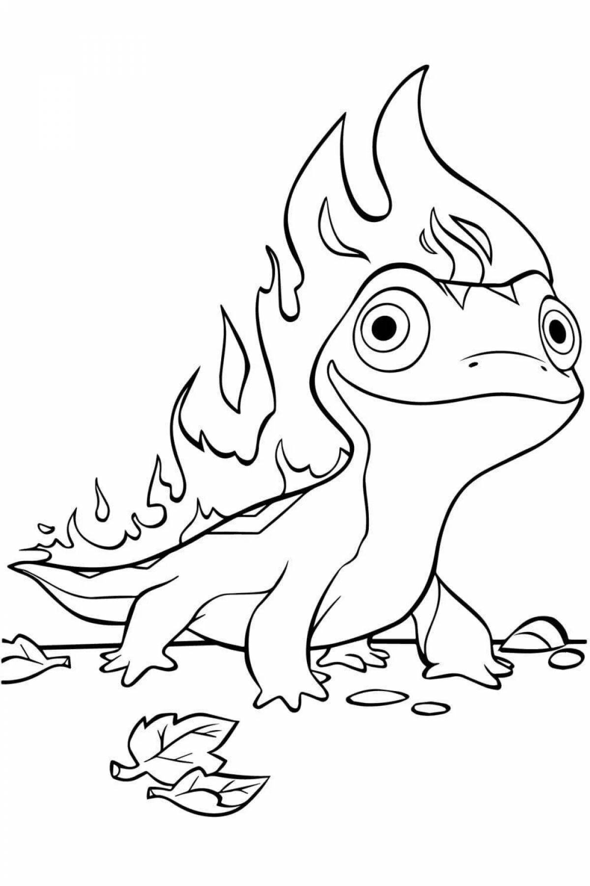 Flashing fire and water coloring page