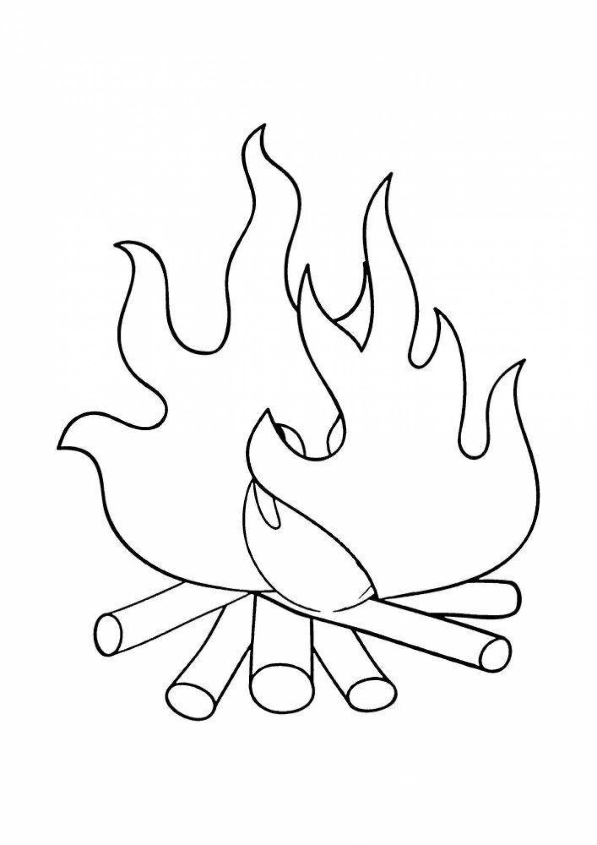 Glowing fire and water coloring page