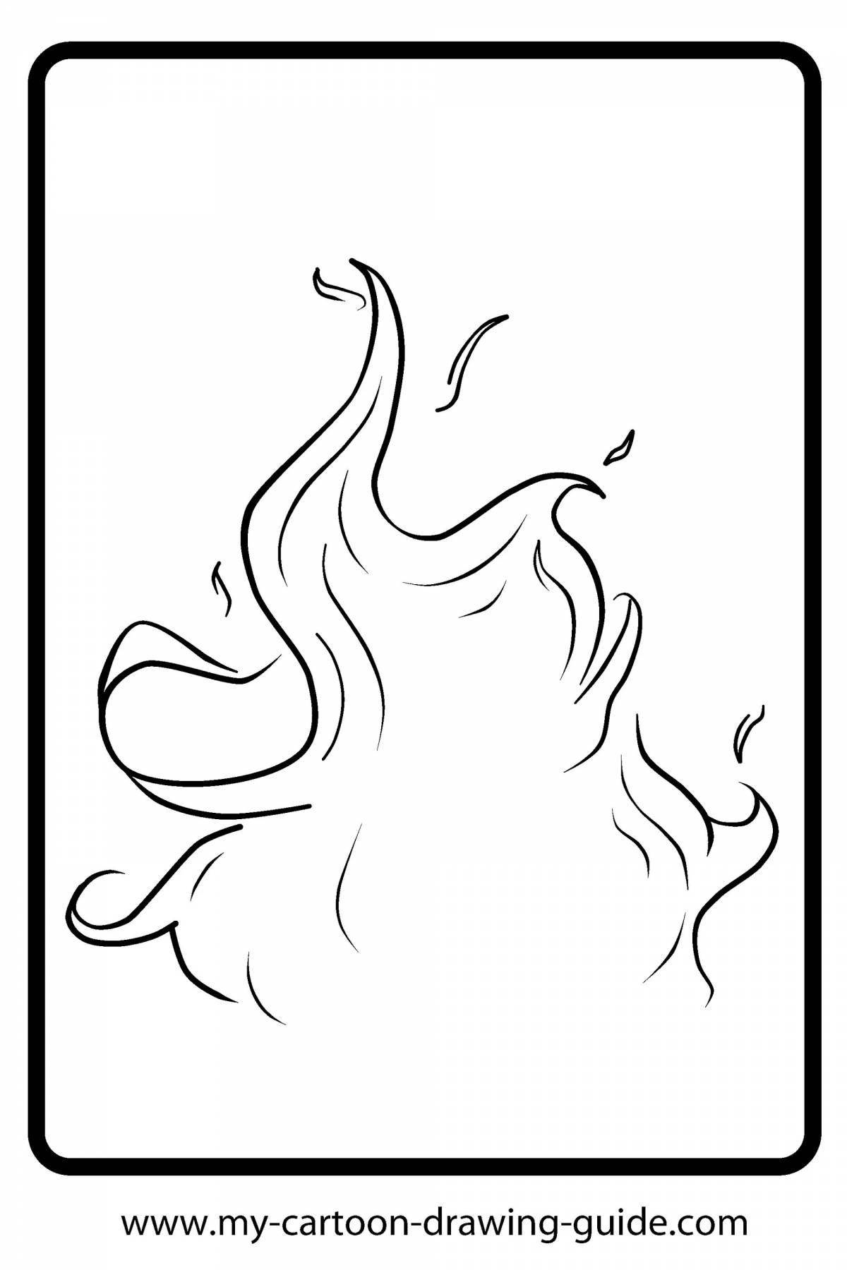 Refreshing fire and water coloring page