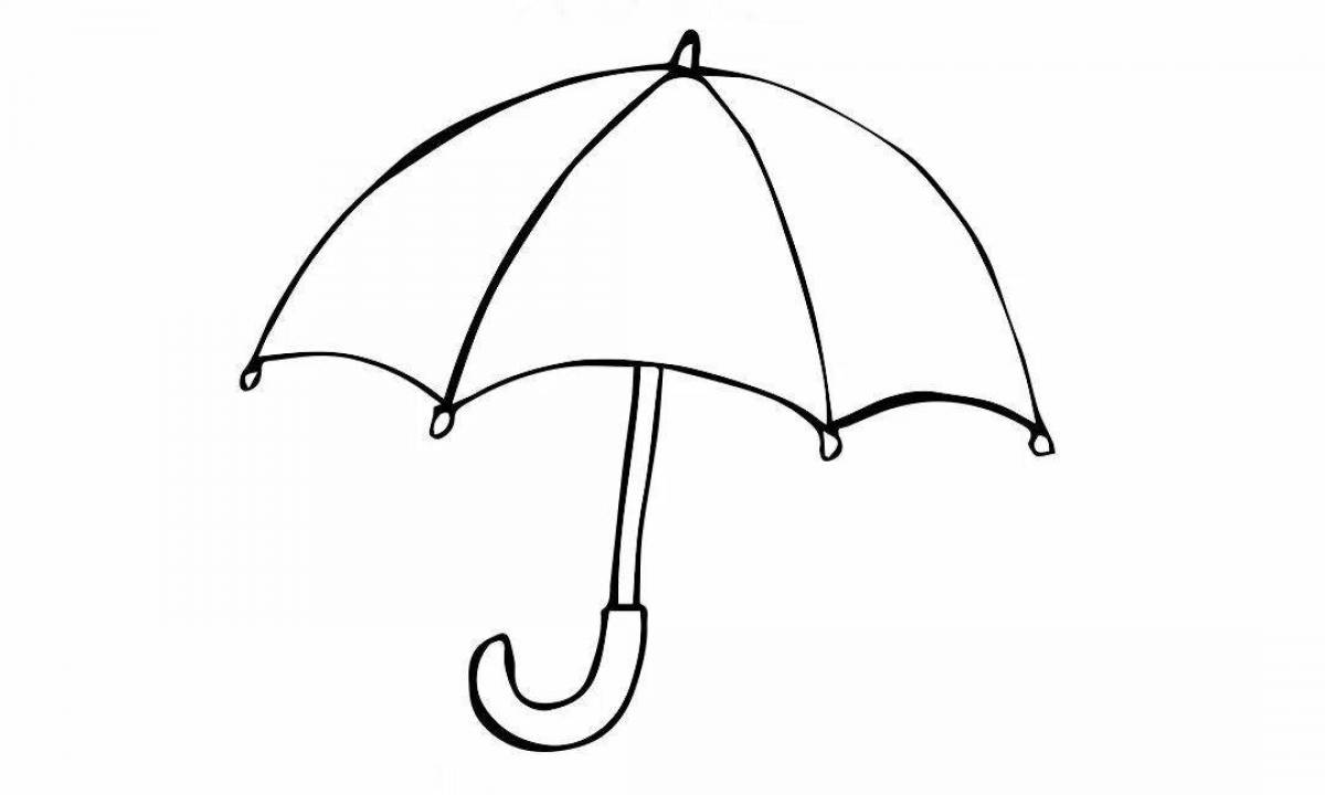 Раскраска яркий зонтик для детей