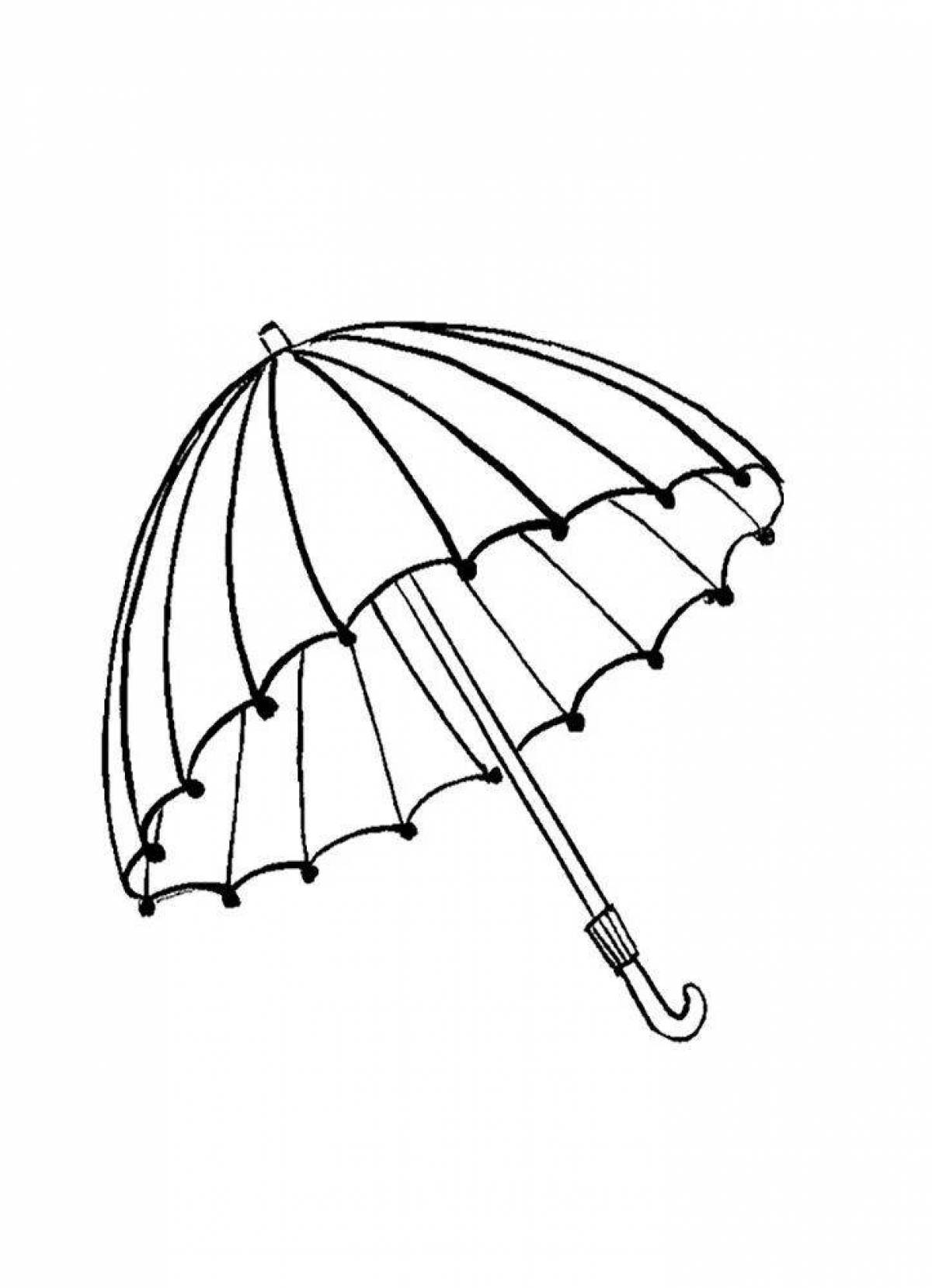 Веселая раскраска зонтик для детей