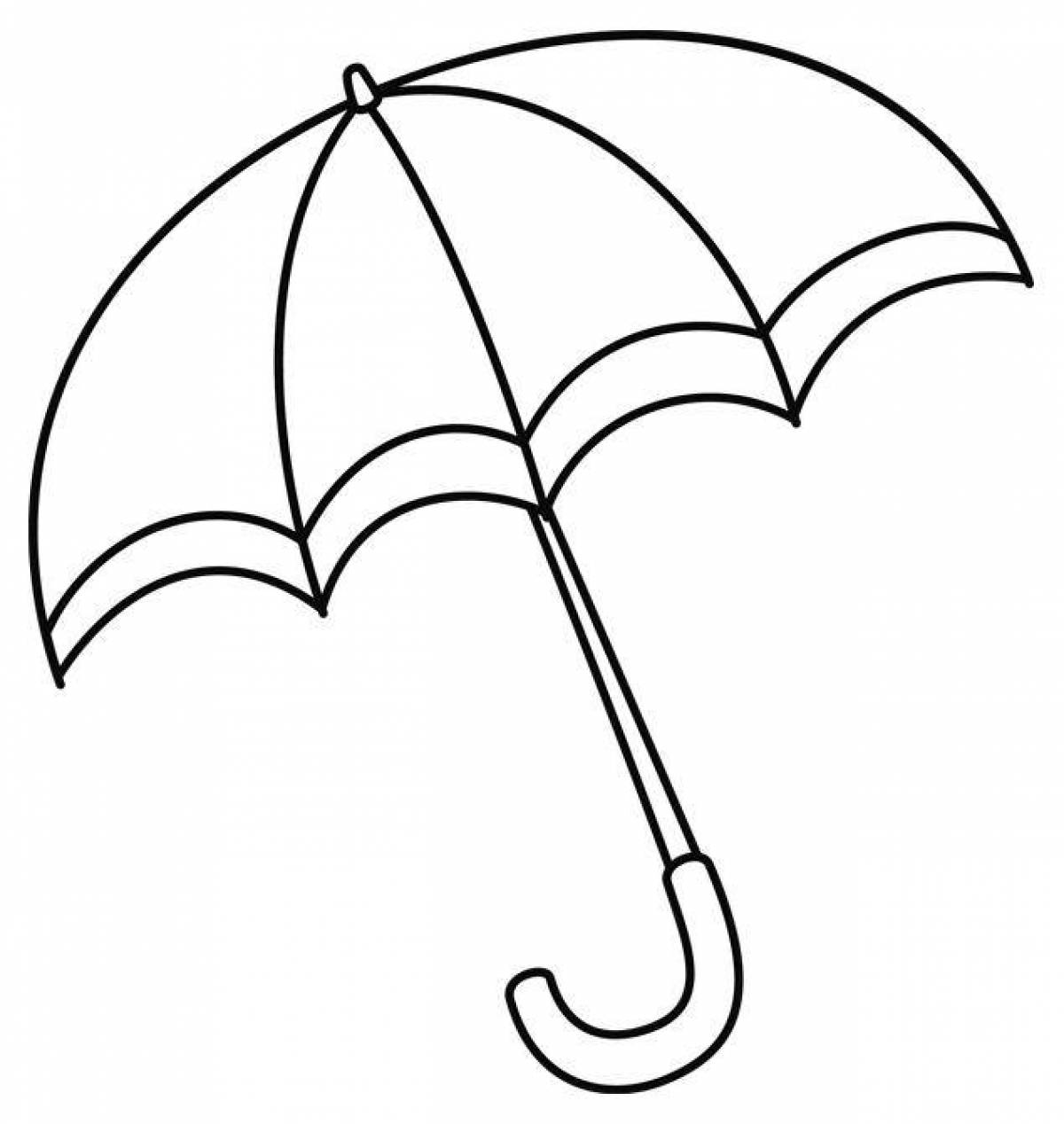 Красочная и увлекательная раскраска зонтик для детей