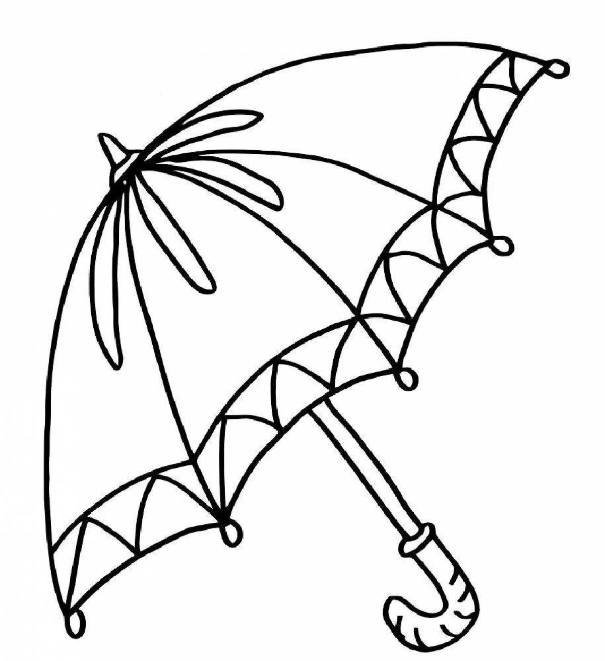 Красочная и восхитительная раскраска зонтик для детей
