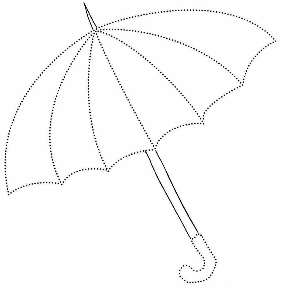 Красочная и креативная раскраска зонтик для детей