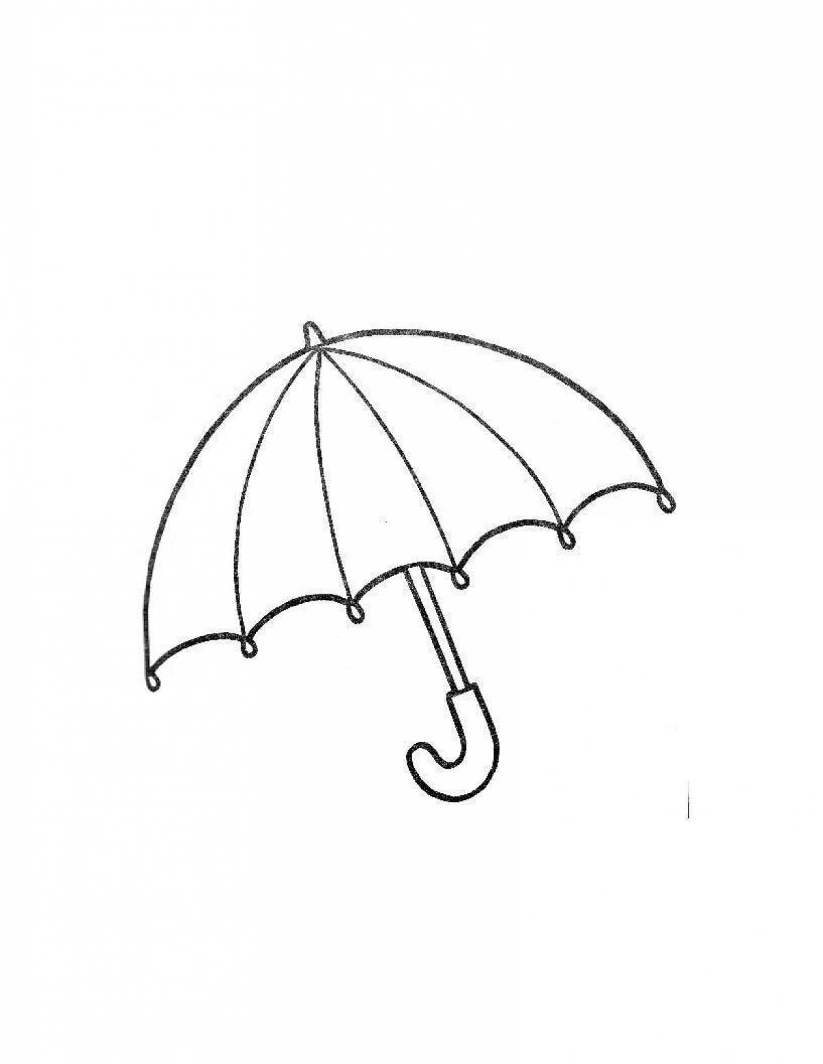 Красочная и красочная и веселая раскраска зонтик для детей