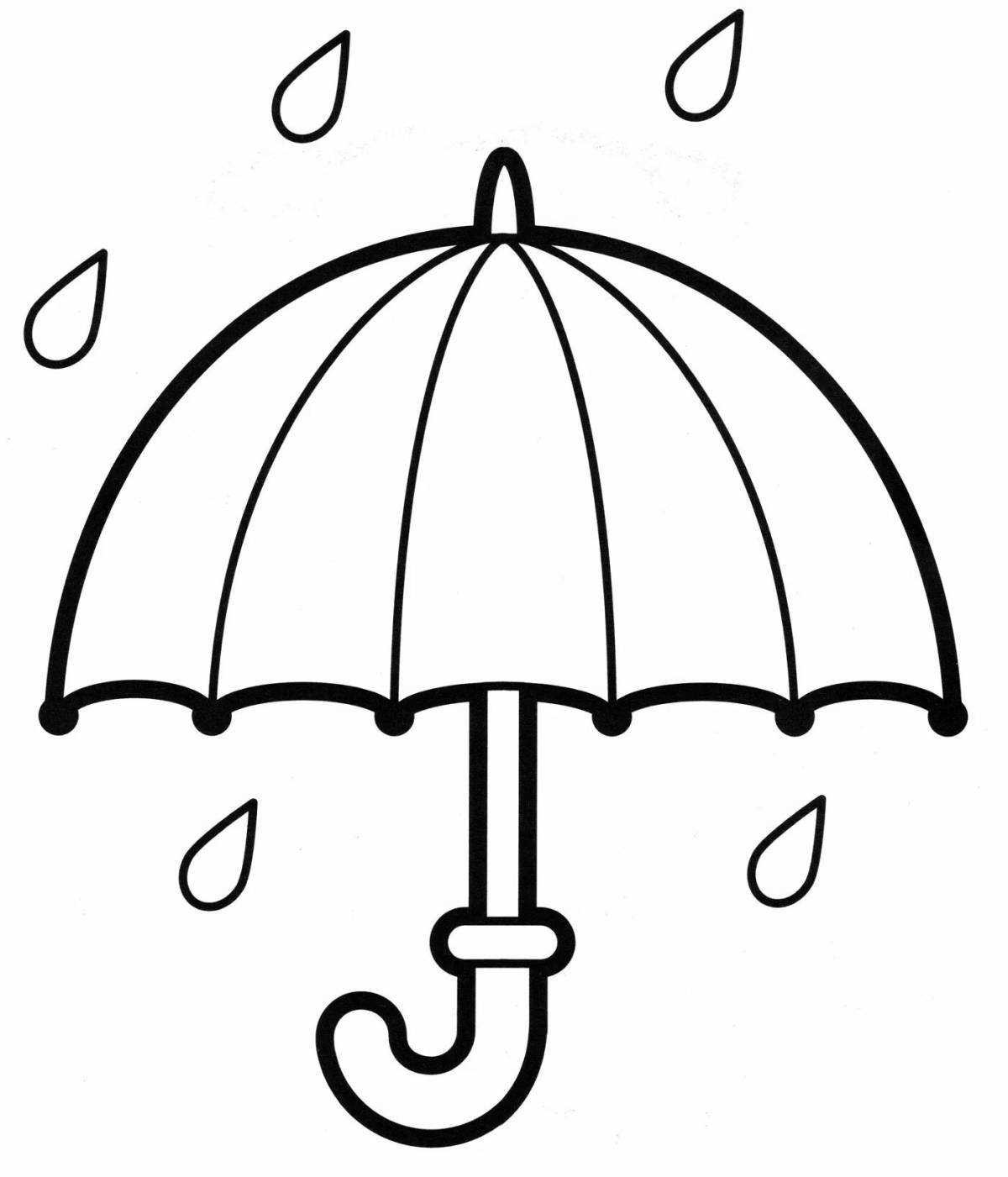 Красочная и красочная и игривая страница раскраски зонтика для детей