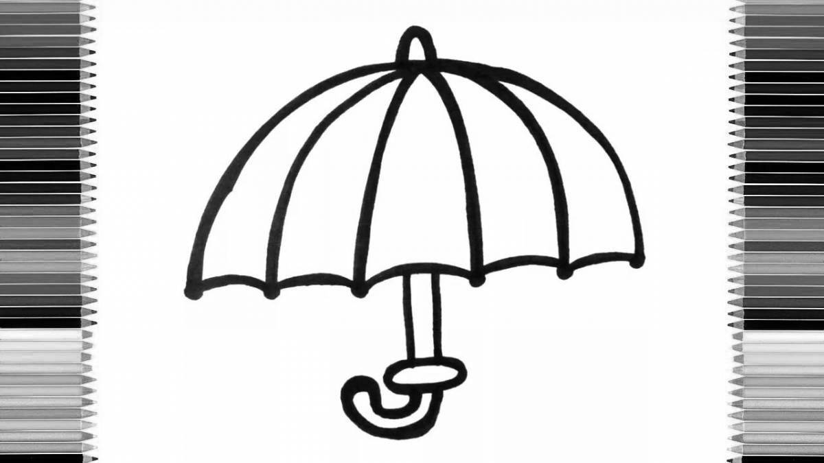 Colorful and colorful and adorable umbrella coloring page for kids