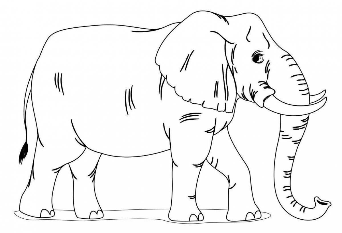Coloring majestic elephant for children