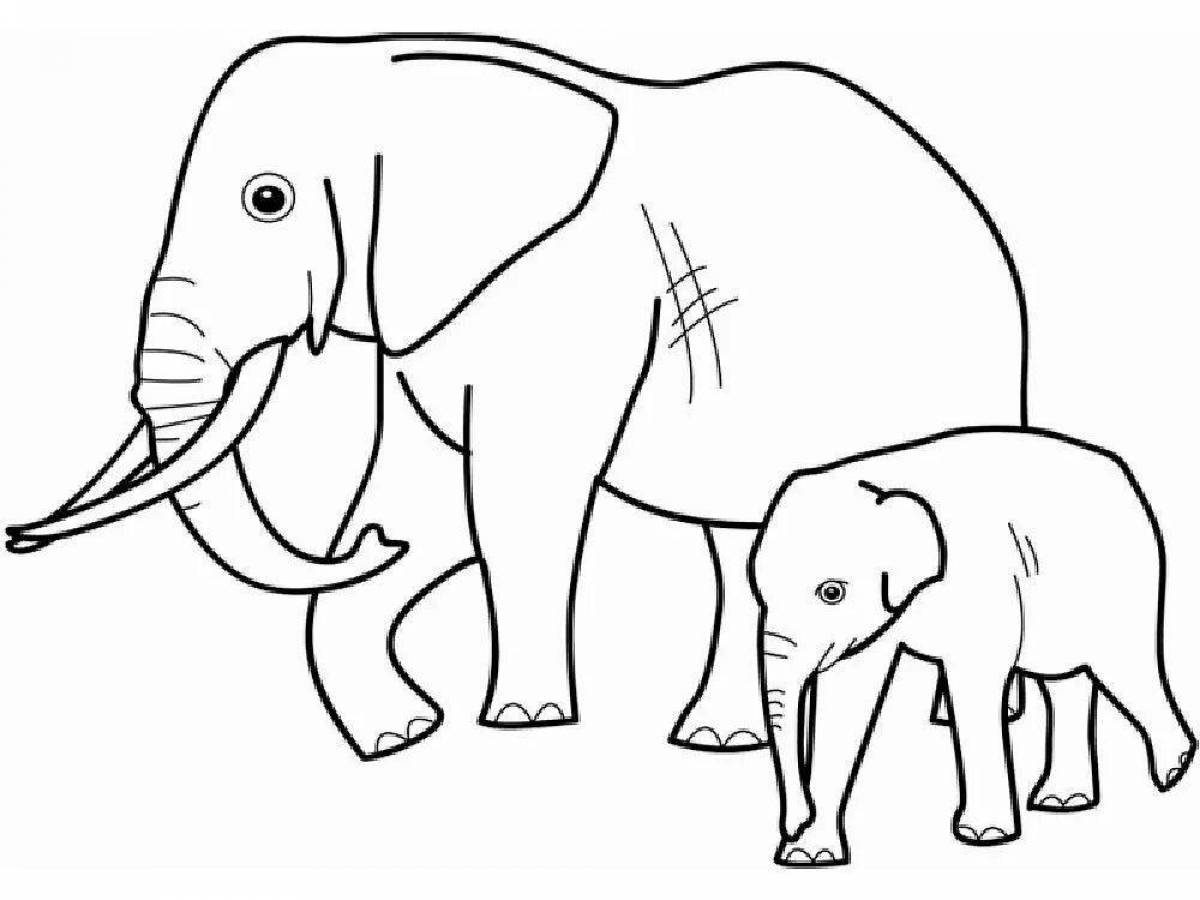 Раскраска антистресс слоник распечатать
