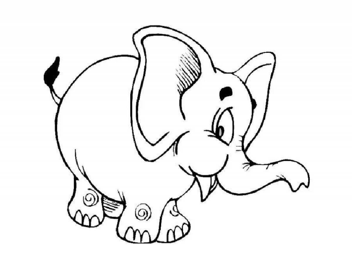Cheerful elephant coloring for children