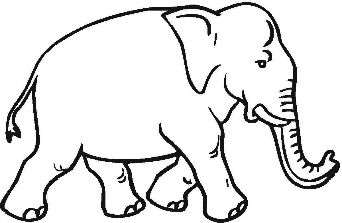 Яркая раскраска слонов для детей