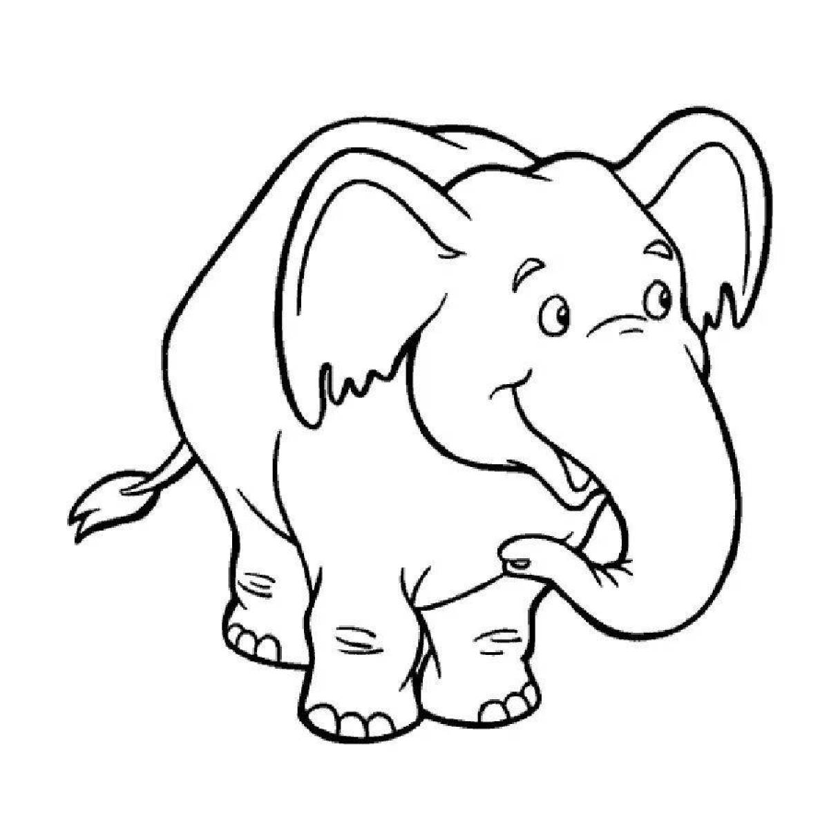 Fun elephant coloring for kids