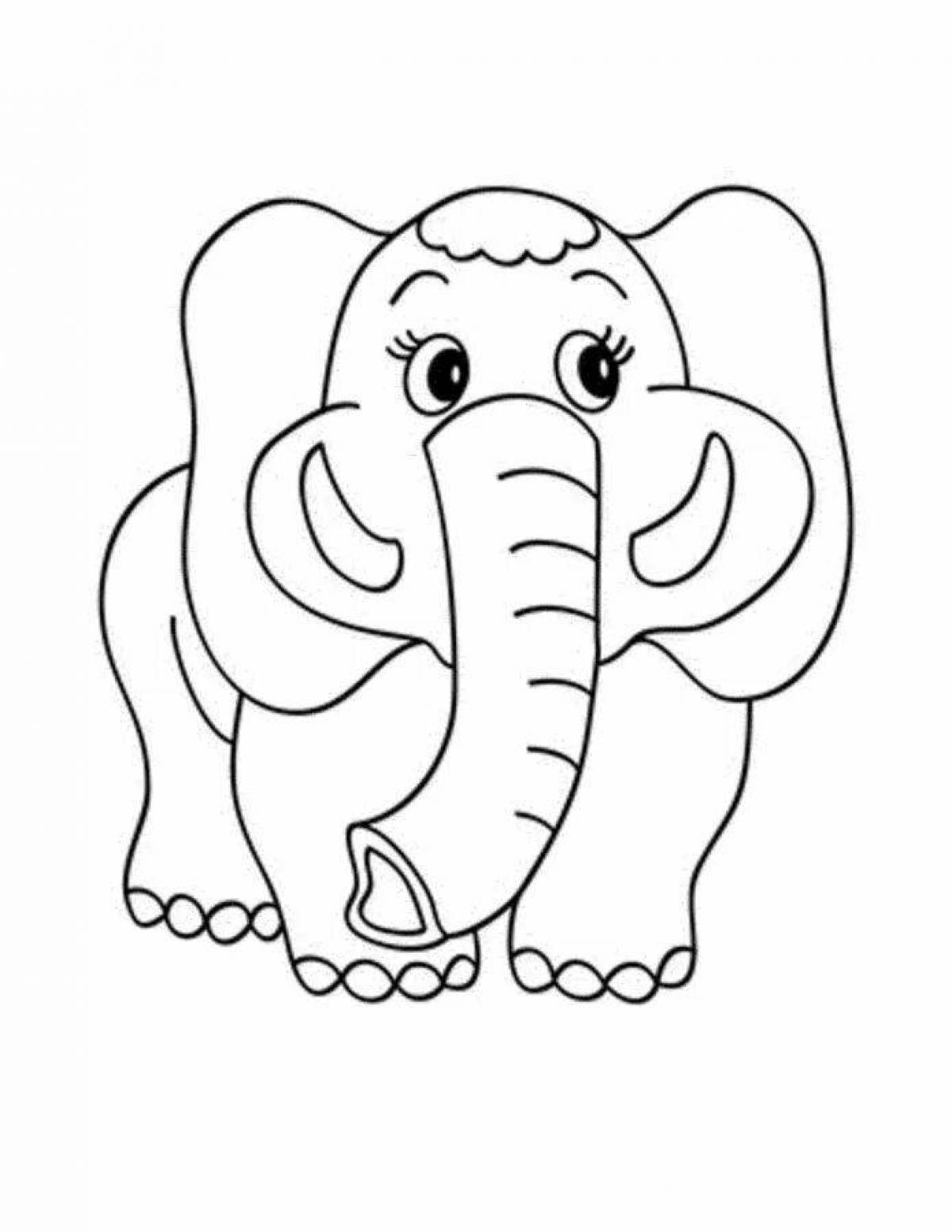 Слон на празднике - Раскраски Слоны для взрослых онлайн и распечатать