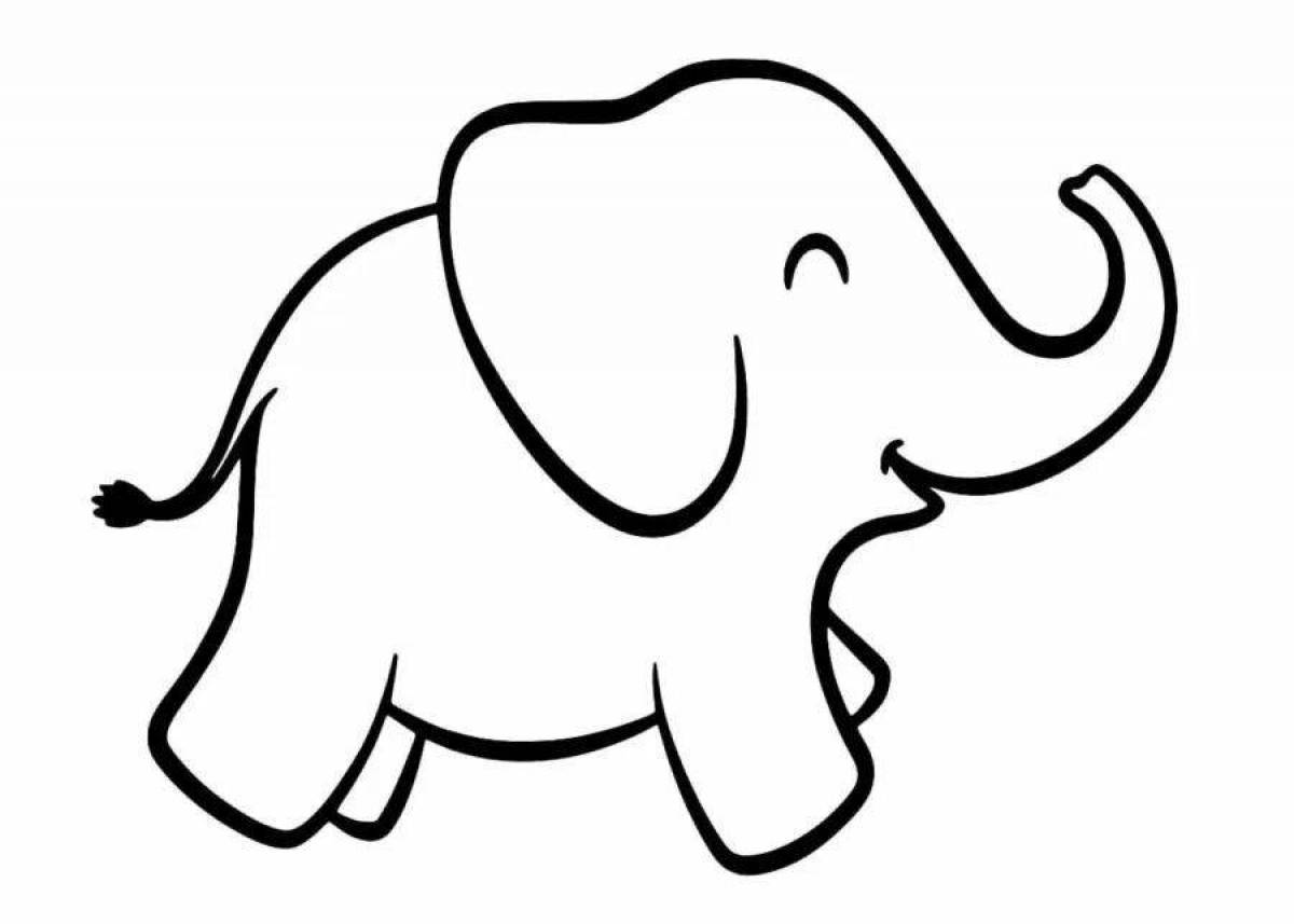 Coloring big elephant for kids