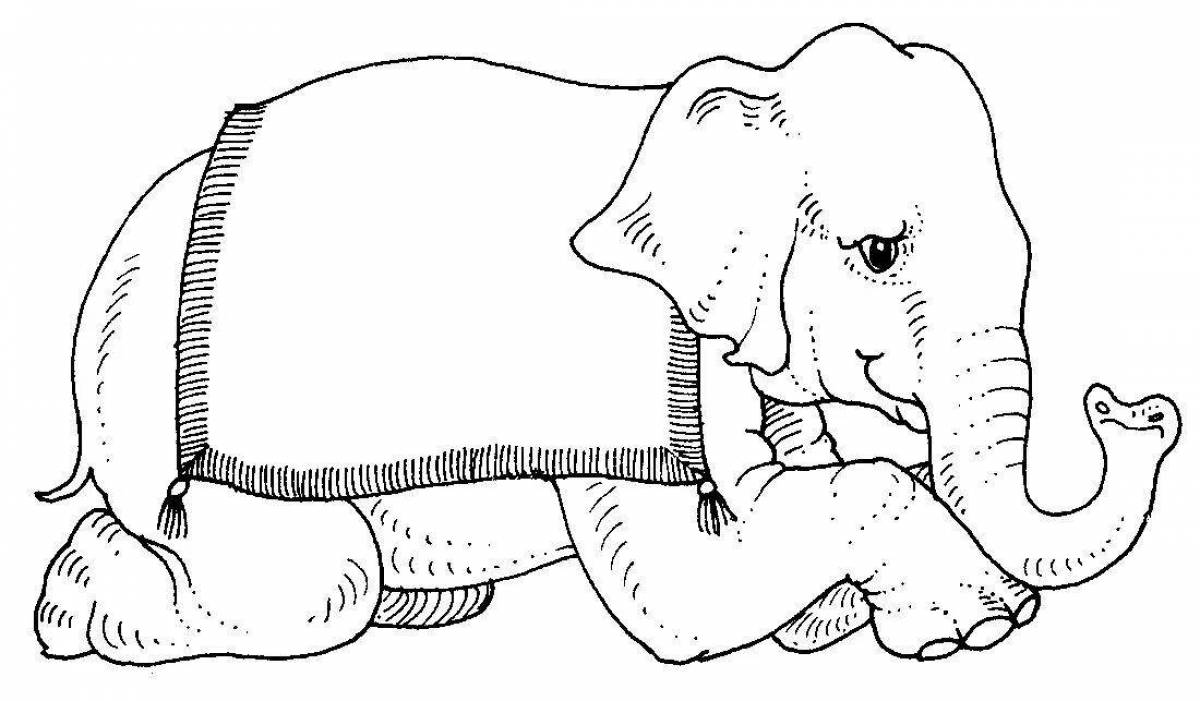 Живой слон раскраски для детей