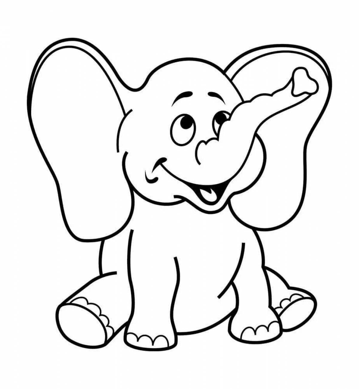 Outstanding elephant coloring book for kids
