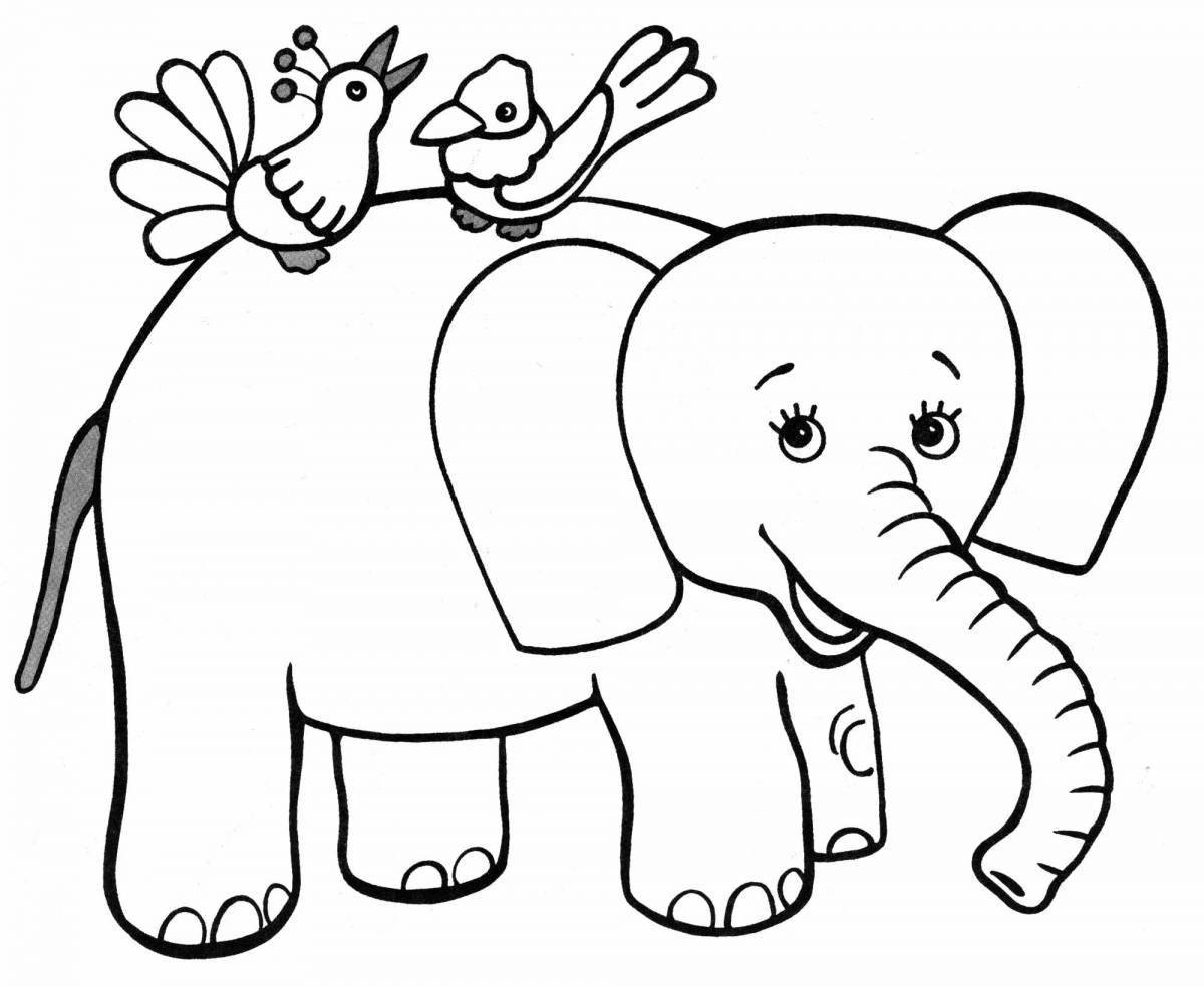 Чудесная раскраска слона для детей
