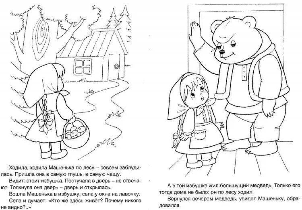 Charming coloring masha and the bear fairy tale