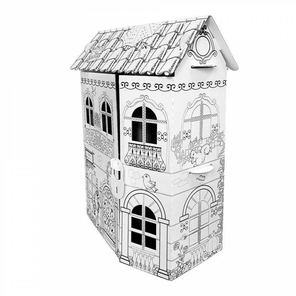 Coloring book big cardboard house for kids and teens