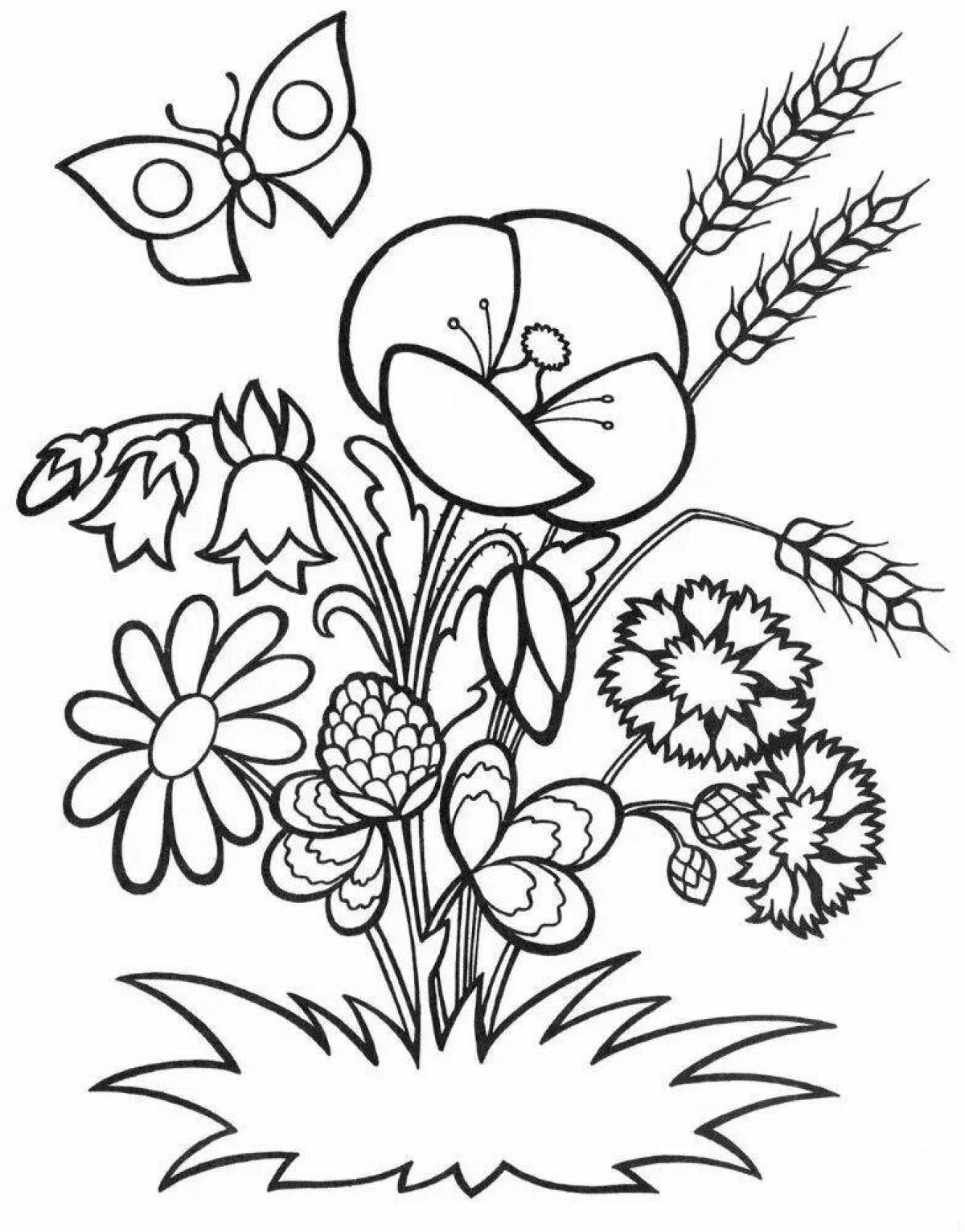 Playful flower coloring book for 5 year olds