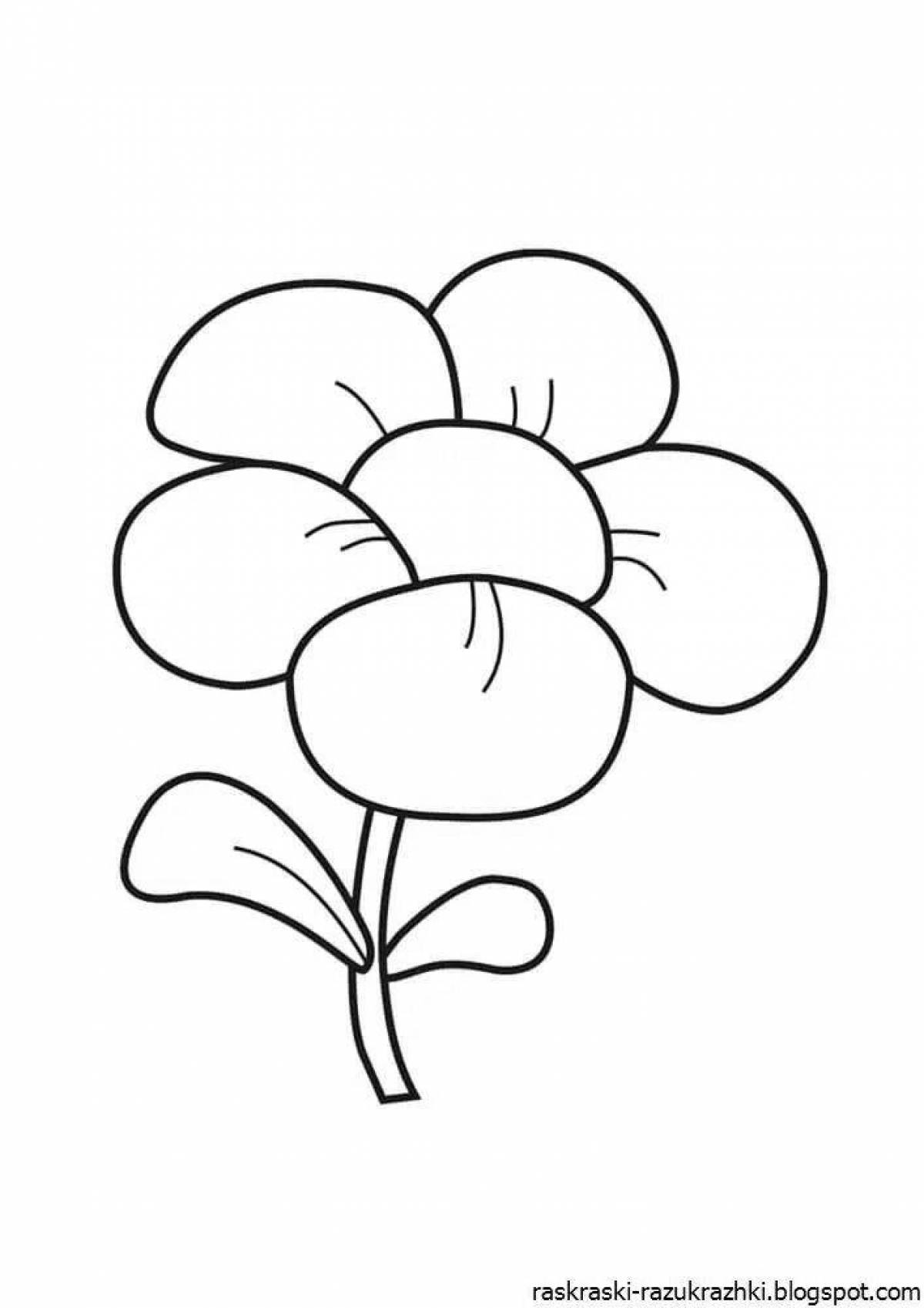 Fun coloring book flower for 5 year olds