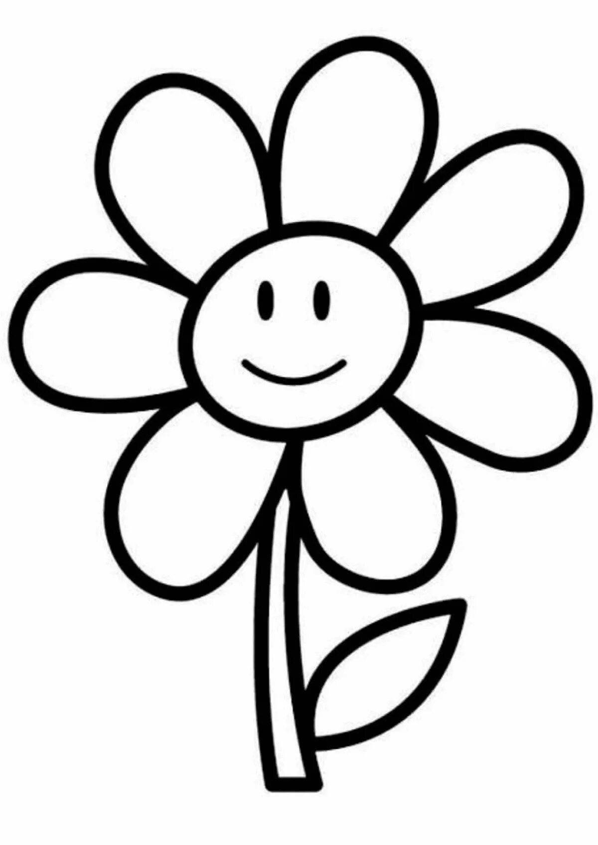 Блестящая раскраска цветок для детей 5 лет
