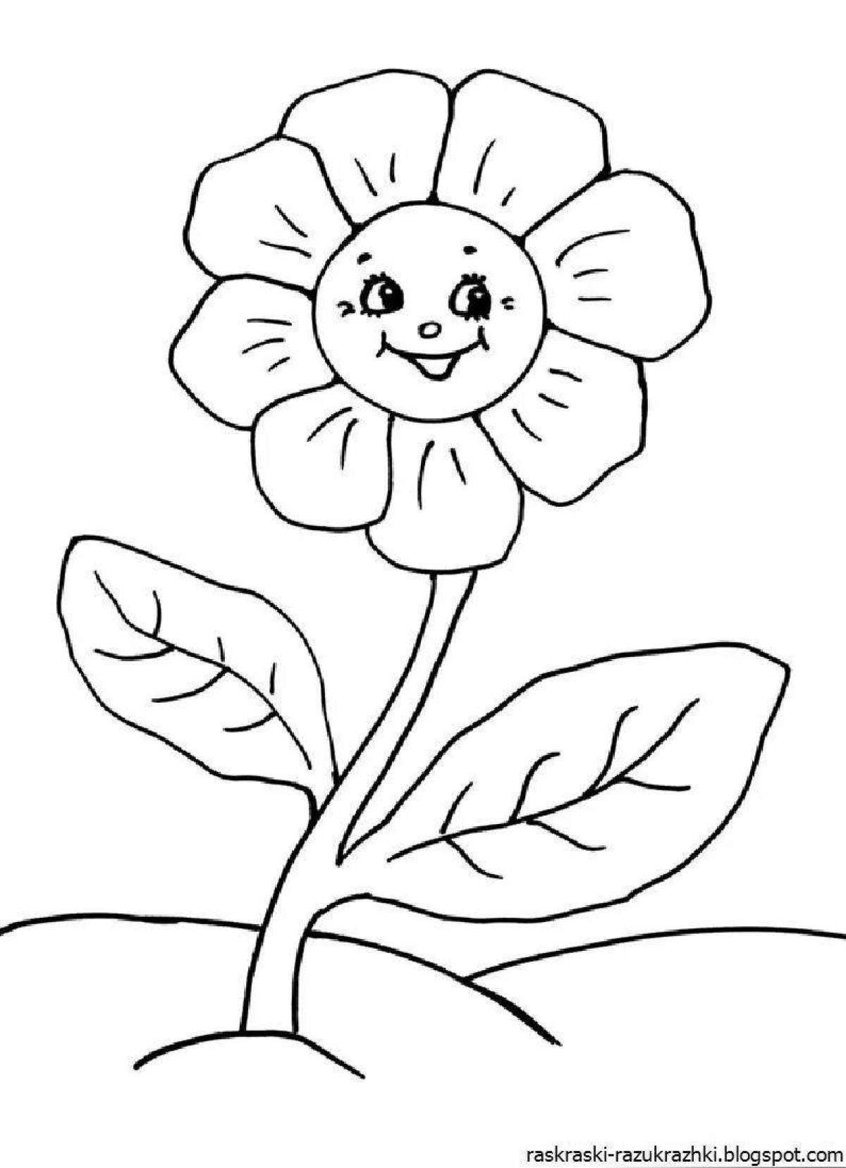 Live coloring flower for children 5 years old