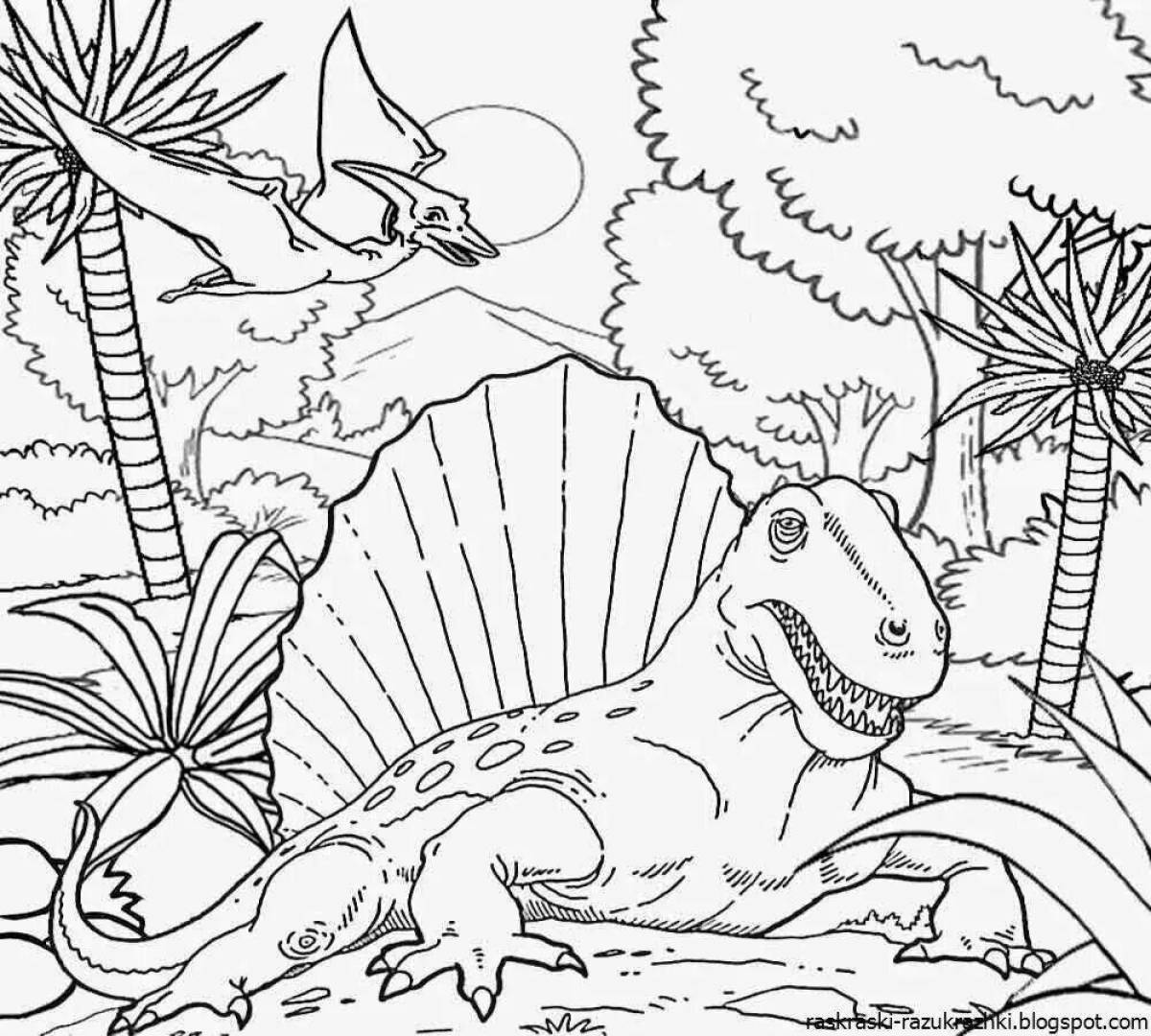 Fun coloring dinosaurs for children 7-8 years old