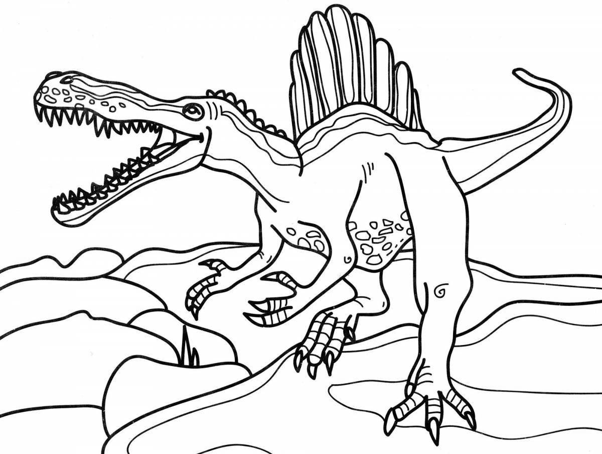 Shiny dinosaurs coloring book for 7-8 year olds