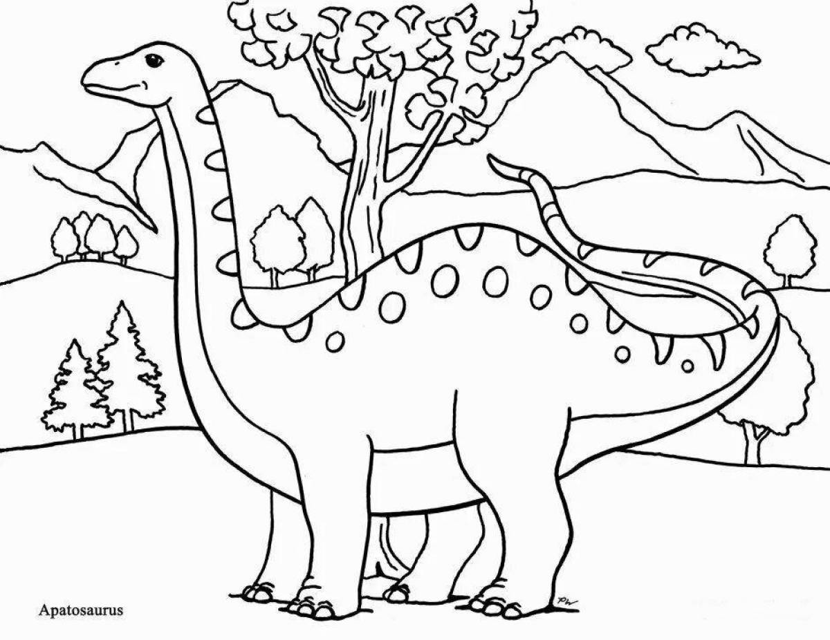 Attractive dinosaurs coloring pages for 7-8 year olds