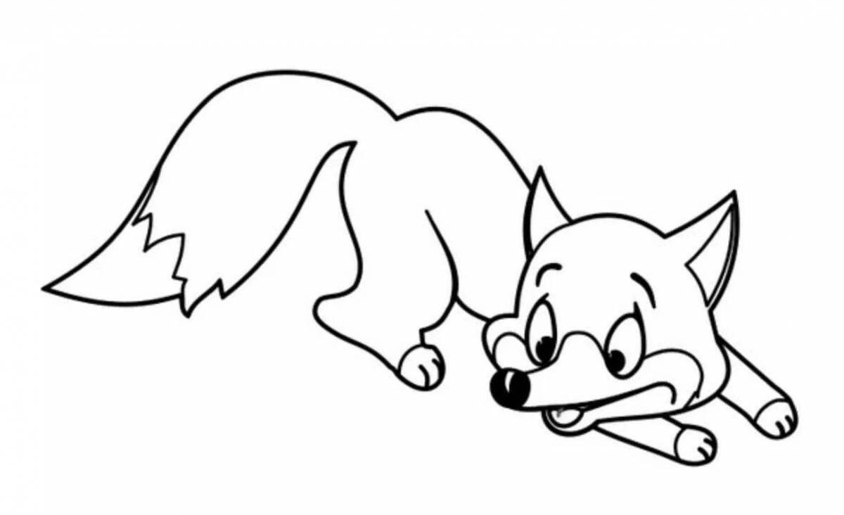 Cute fox coloring book for 3-4 year olds