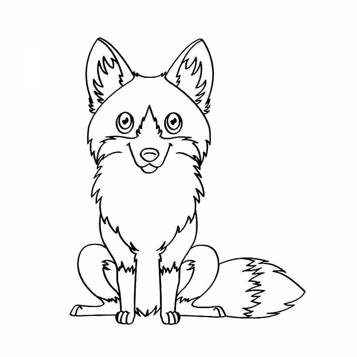 Adorable fox coloring book for children 3-4 years old