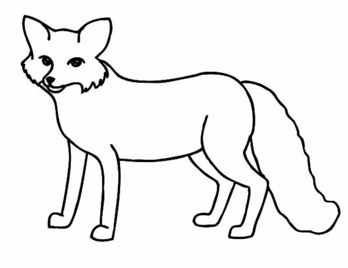 Animated fox coloring book for children 3-4 years old