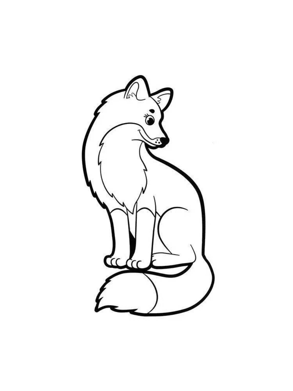 Strange fox coloring book for 3-4 year olds