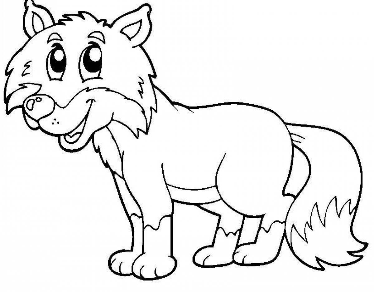 Fox coloring book for children 3-4 years old