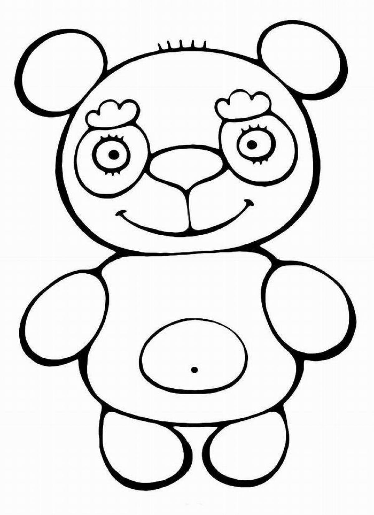 Очаровательный медвежонок-раскраска для детей 2-3 лет