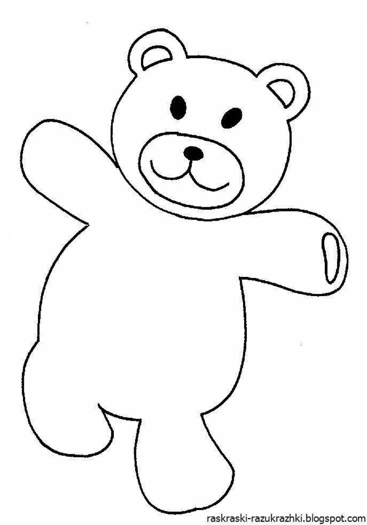 Fun bear coloring book for 2-3 year olds