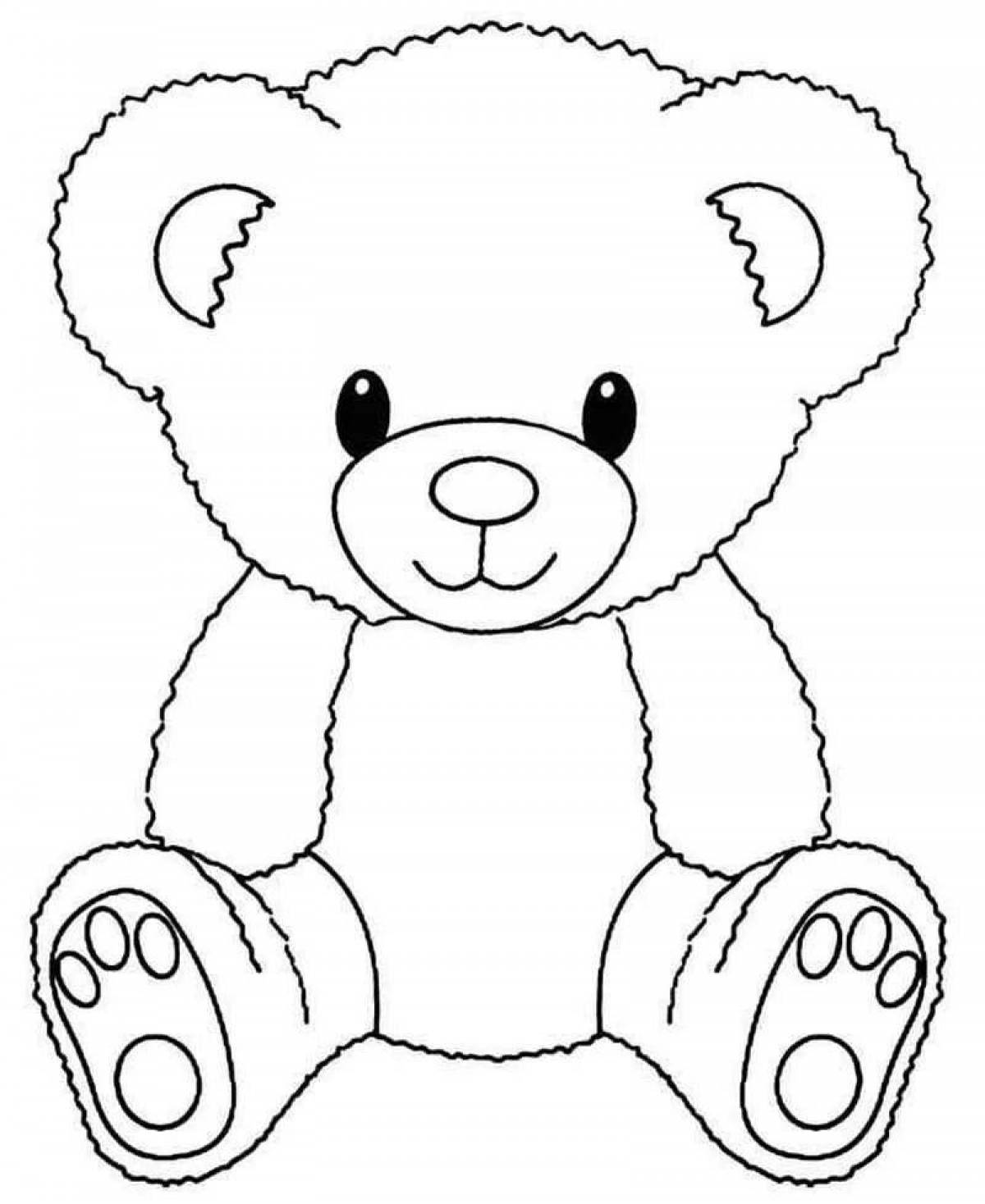 Adorable bear coloring book for children 2-3 years old