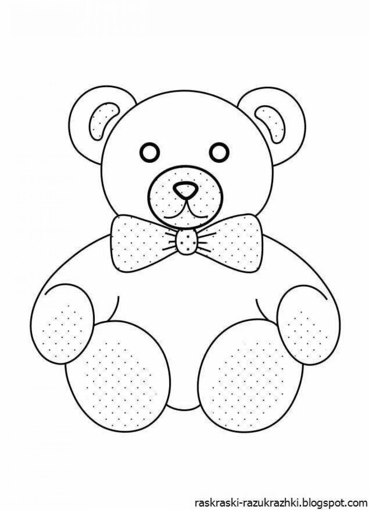 Coloring showy bear for children 2-3 years old