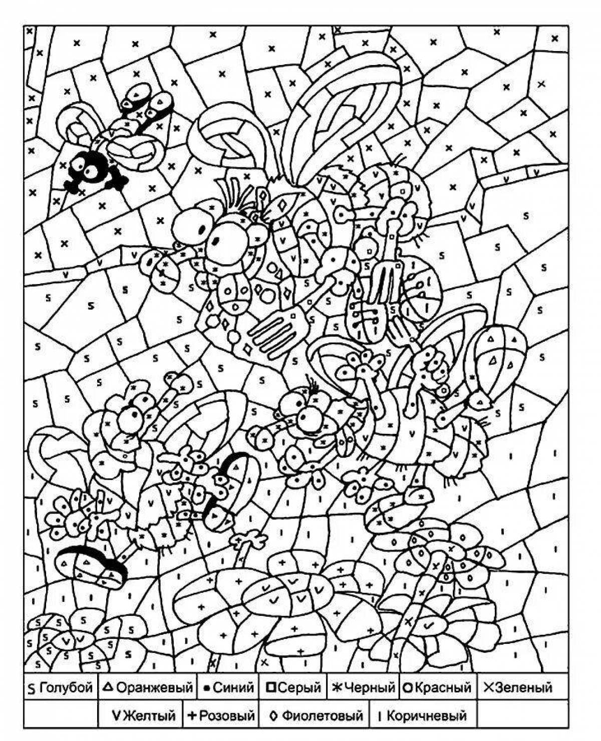 Inviting coloring by numbers for adults