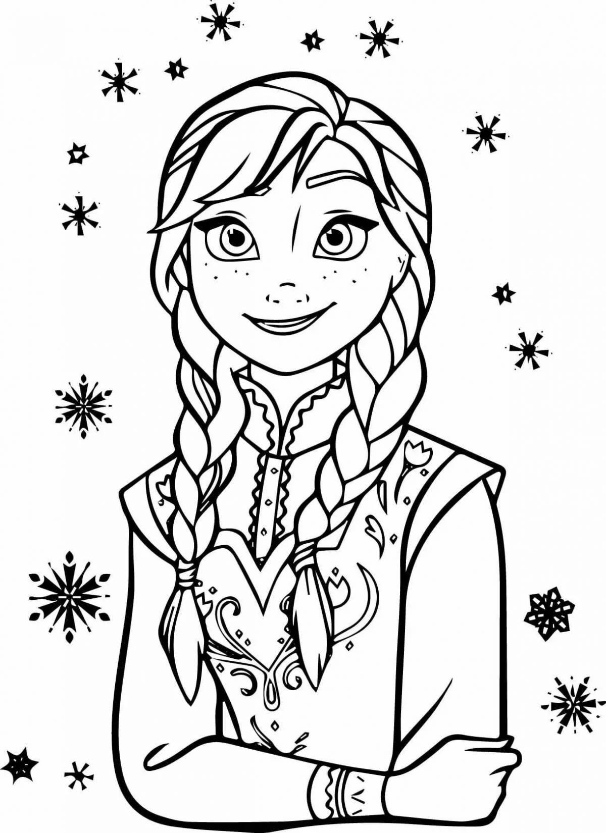 Coloring book sparkling cold heart for children 5-6 years old