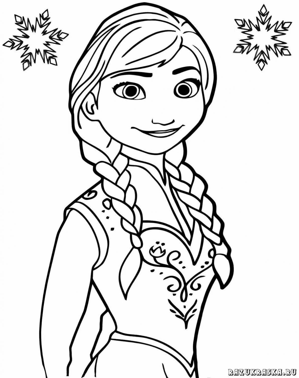Frozen Magic Coloring Page for 5-6 year olds