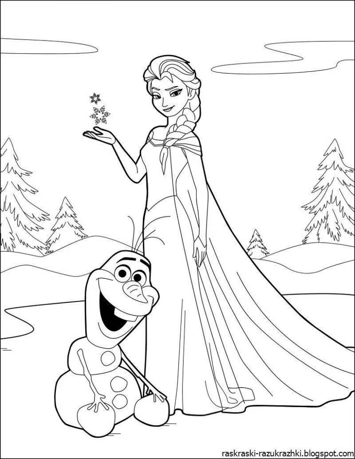 Frozen holiday coloring book for 5-6 year olds