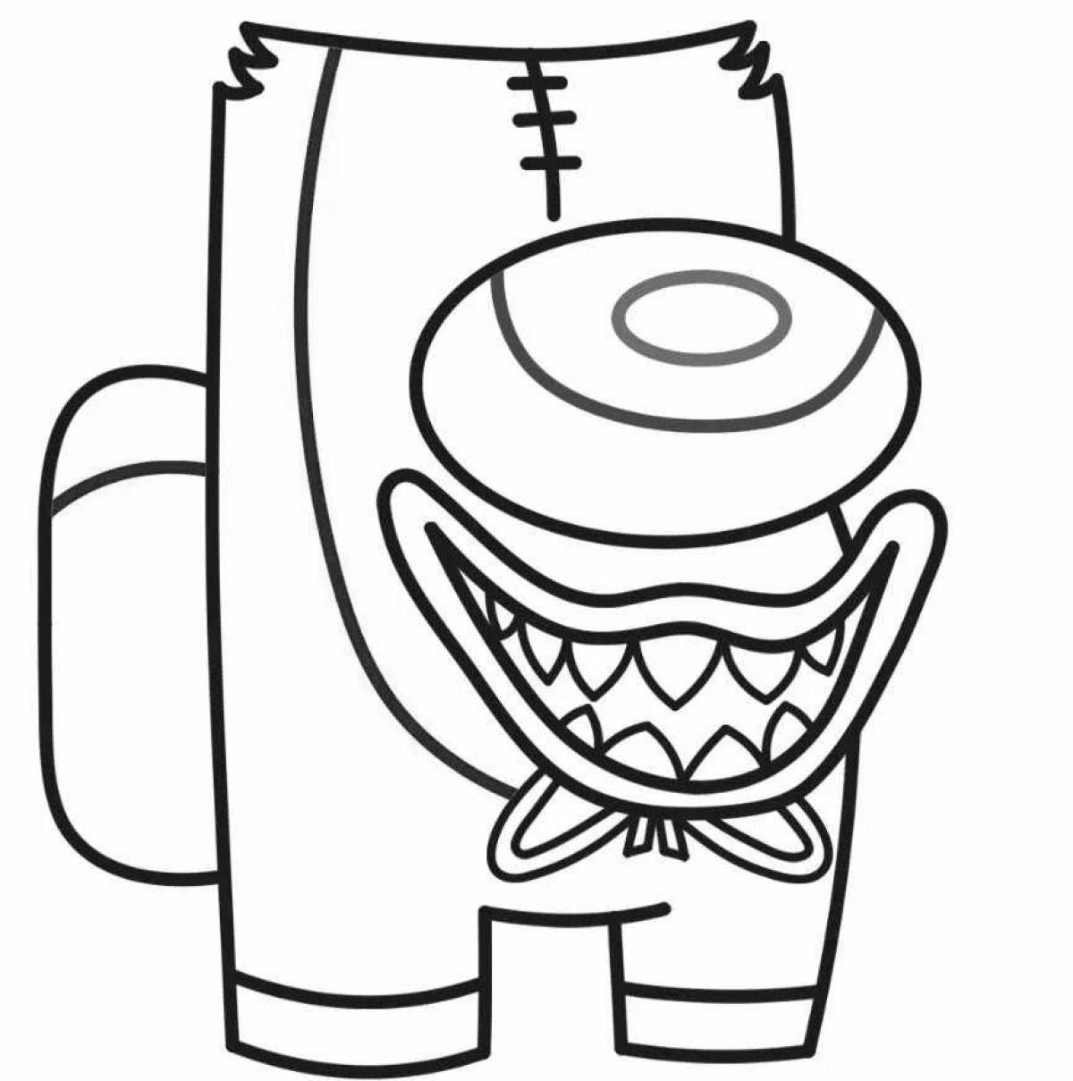 Grinning huggy coloring book