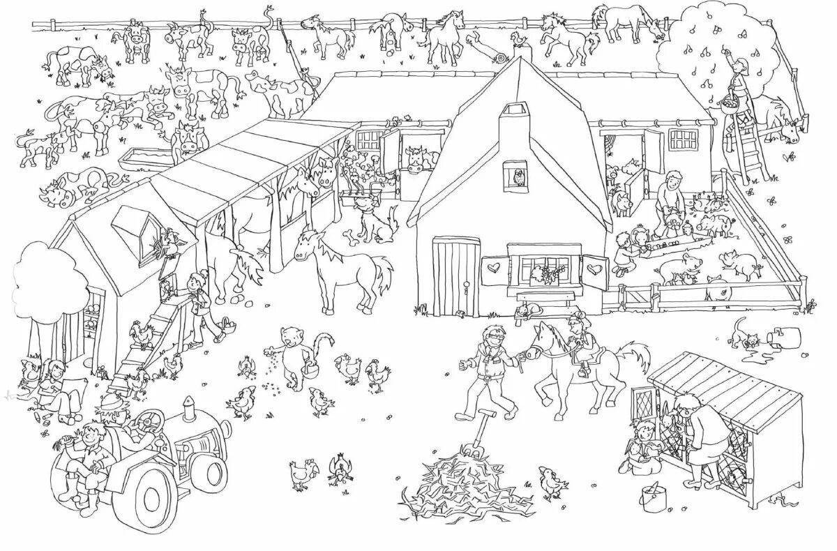 Ослепительная раскраска виммельбух