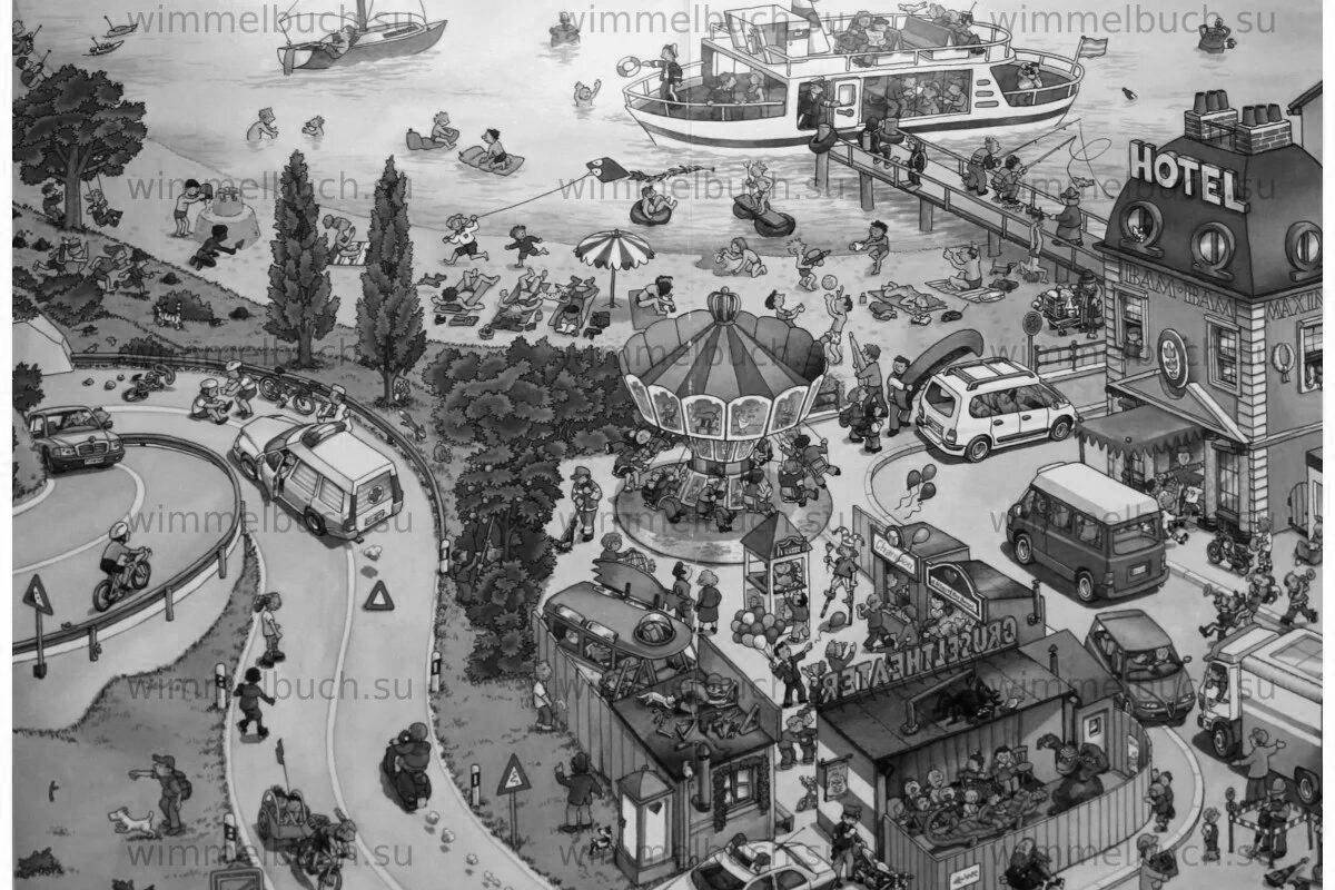 Блестящая раскраска виммельбух