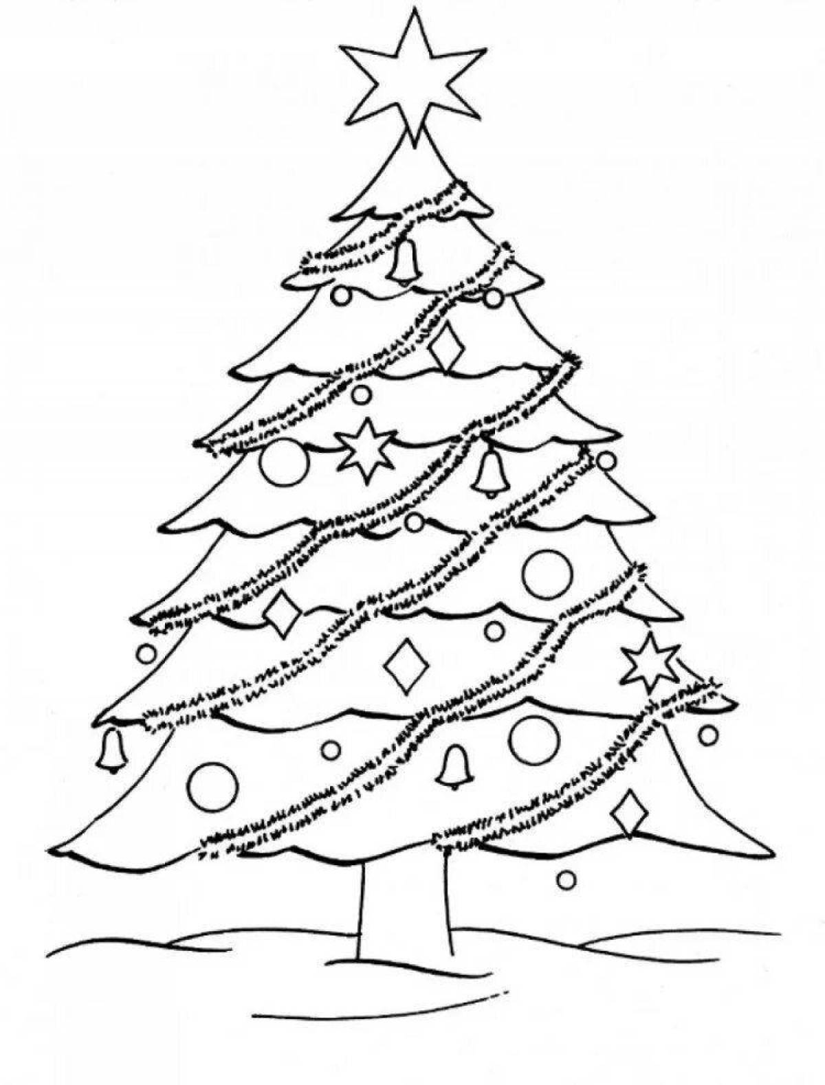 Coloring bright Christmas tree