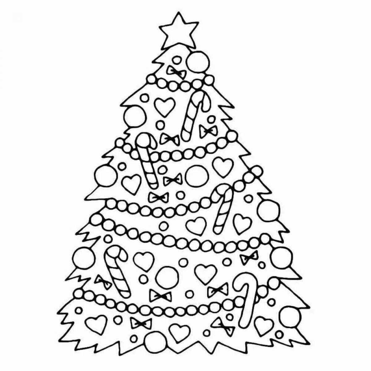 Gorgeous Christmas tree coloring book